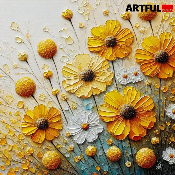 Sunshine Blooms Textured Floral Fine Art Print