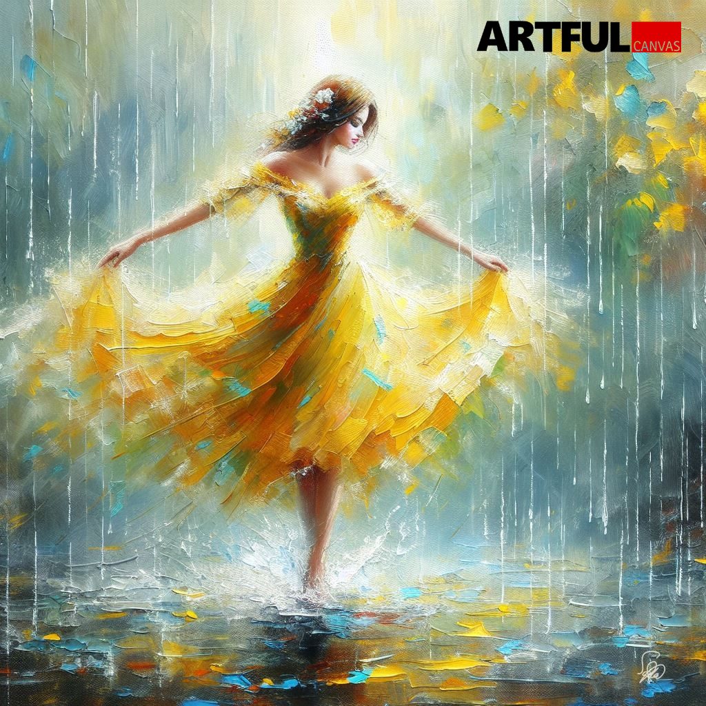 Golden Rain Dance - Impressionist Art Print