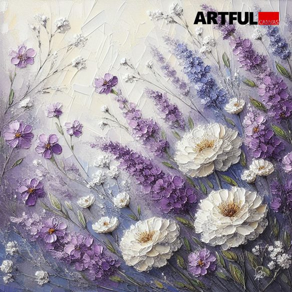 Lavender Dreams with White Peonies Fine Art Print