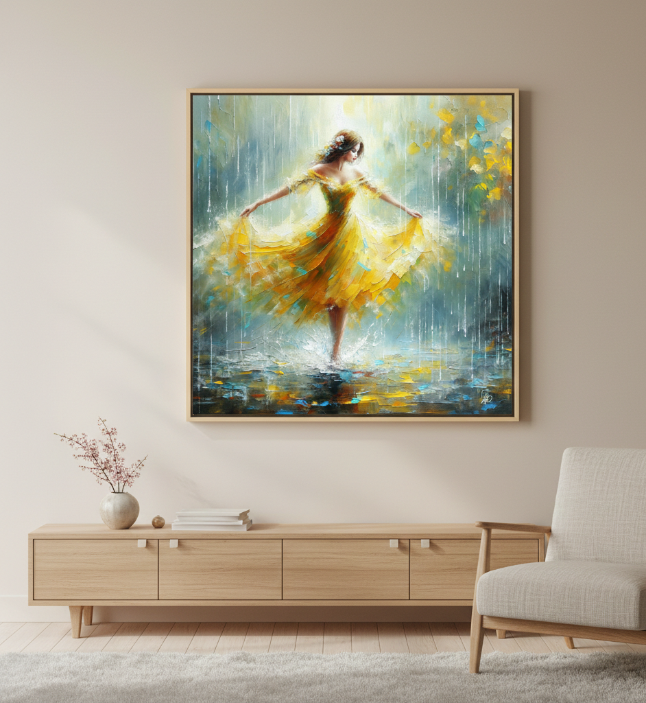 Golden Rain Dance - Impressionist Art Print