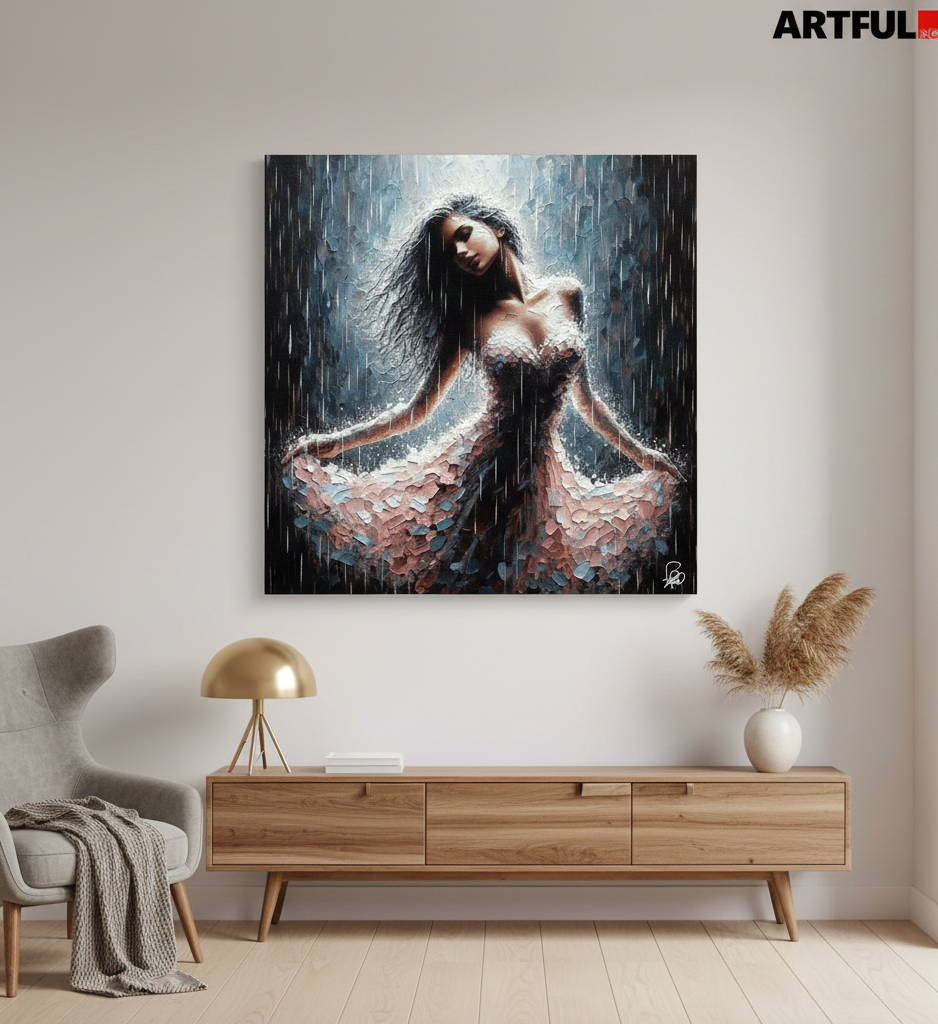 Dancing in the Rain - Abstract Figure Art Print