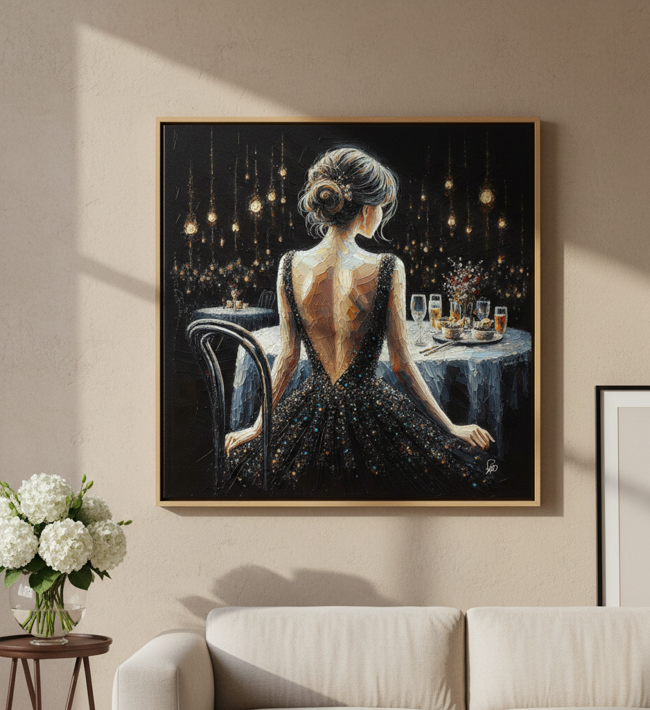 Starlit Elegance - Glamorous Evening Art Print