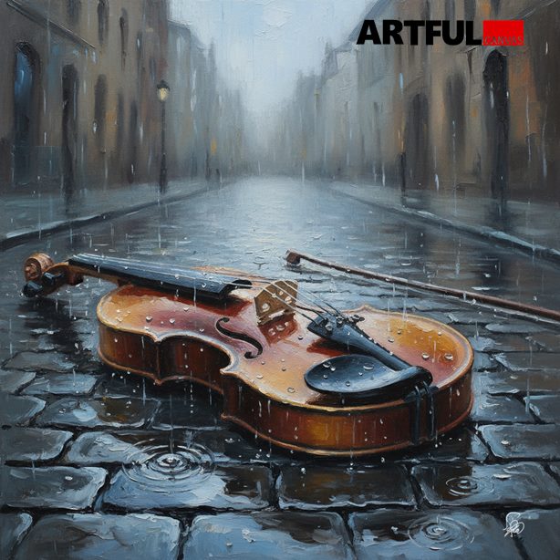 Rainy Sonata - Violin in the Rain Art Print
