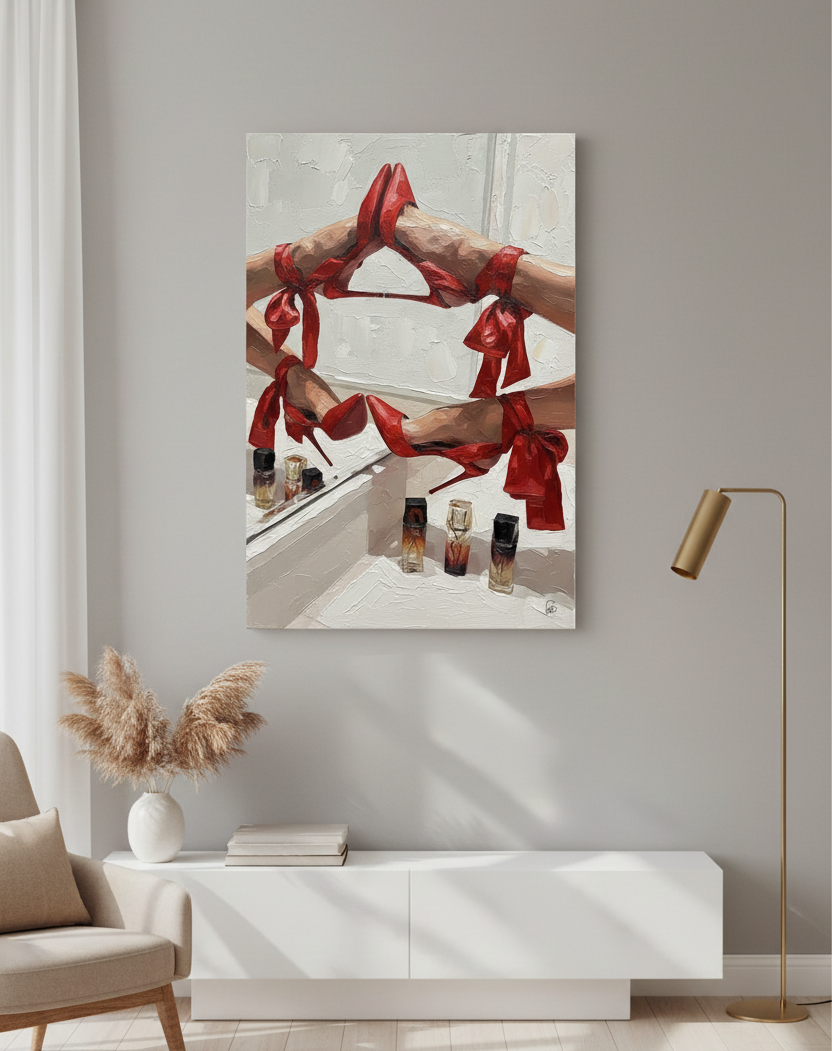 Tied in Red Heel - Fashion & Beauty Art Print