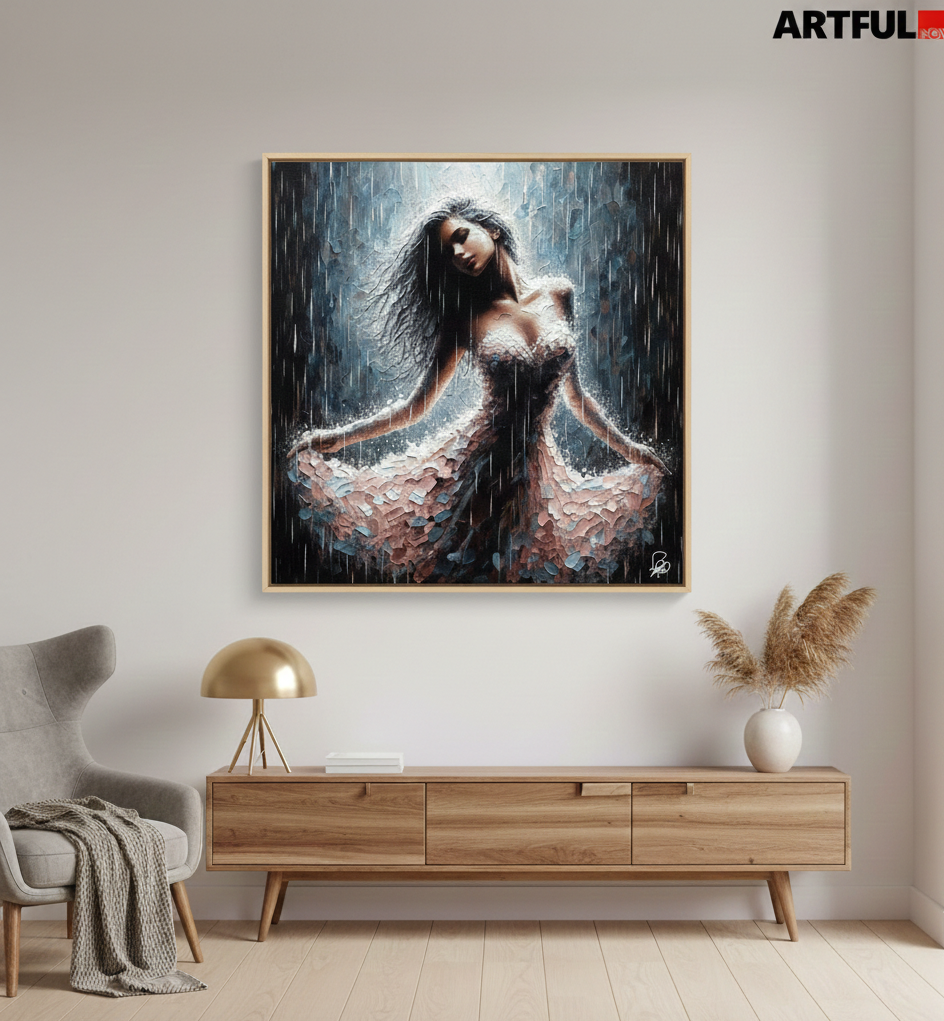 Dancing in the Rain - Abstract Figure Art Print