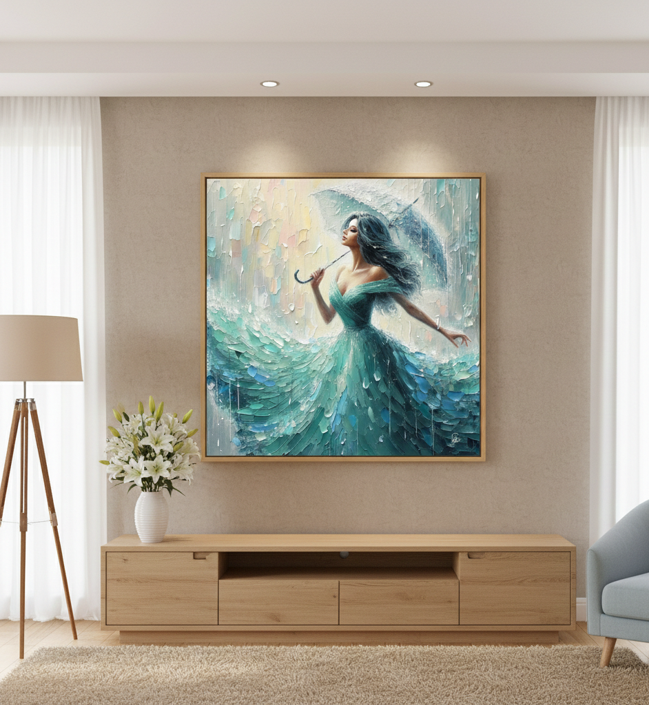 Rainfall Serenade - Whimsical Impressionist Art Print
