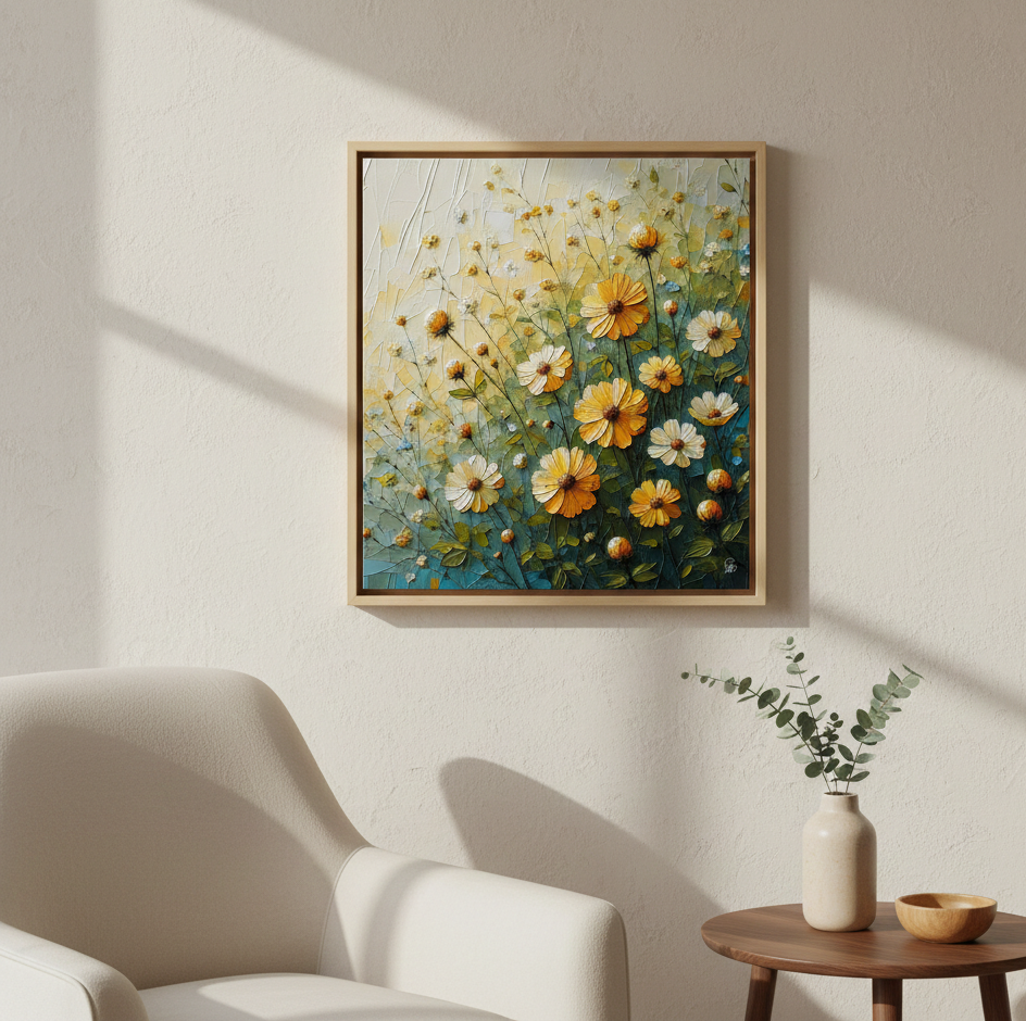 Wildflower Meadow in Golden Light Fine Art Print