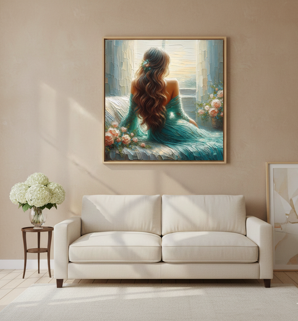 Serenity by the Window - Romantic Impressionist Fine Art Print