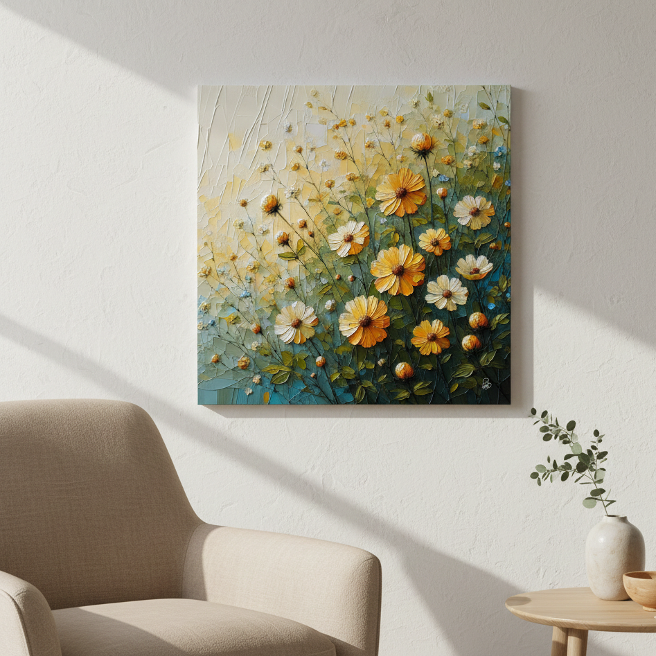 Wildflower Meadow in Golden Light Fine Art Print