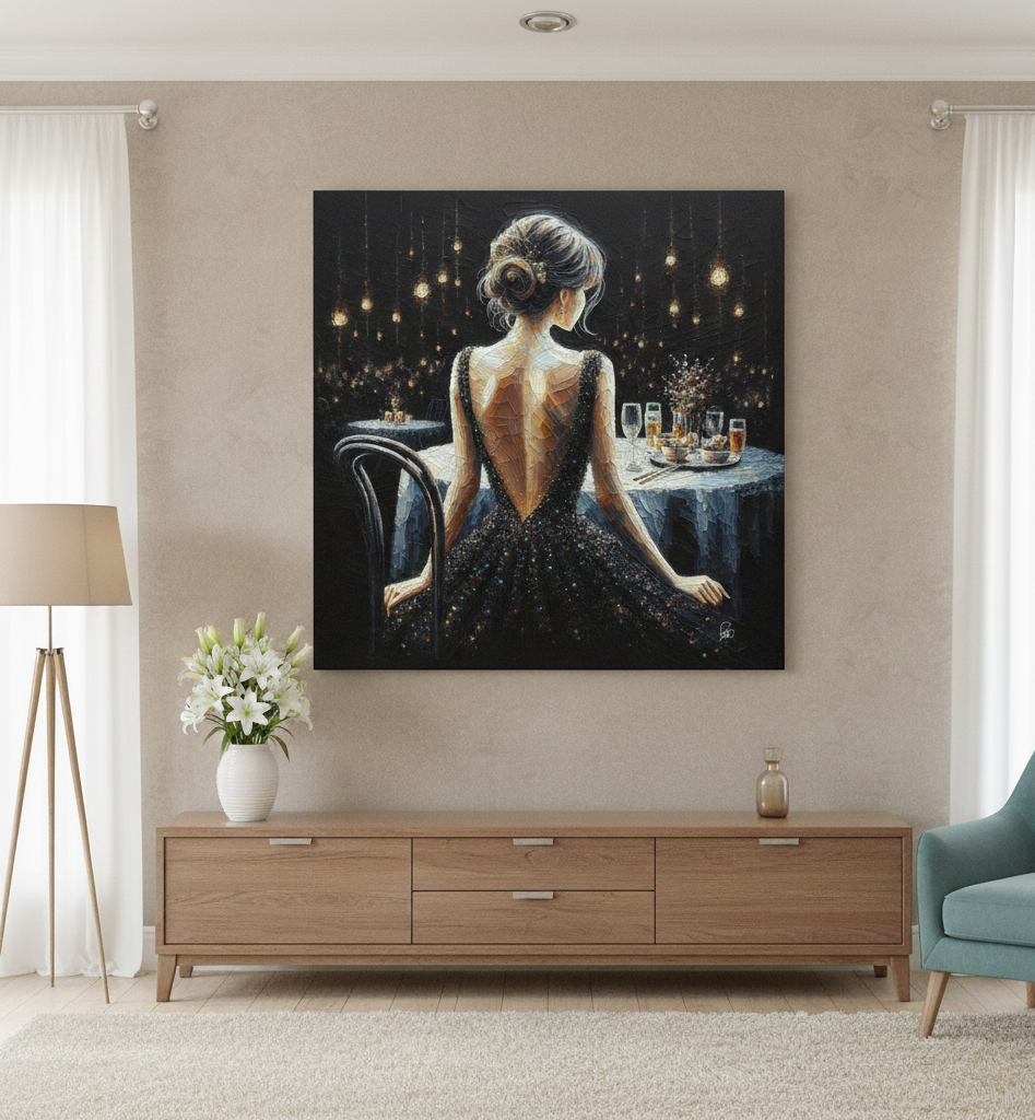 Starlit Elegance - Glamorous Evening Art Print
