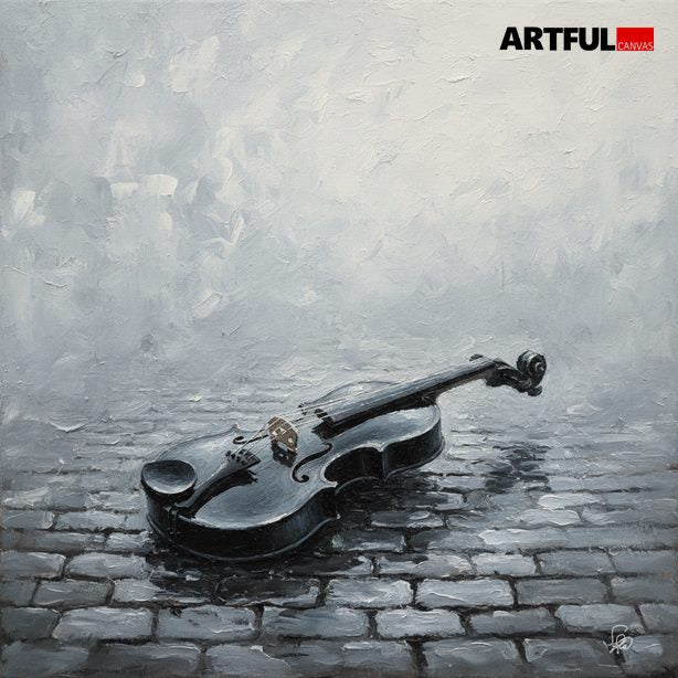 Echoes in Gray - Monochromatic Violin Art Print