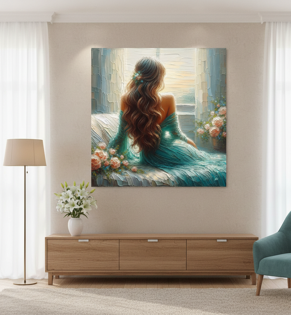 Serenity by the Window - Romantic Impressionist Fine Art Print