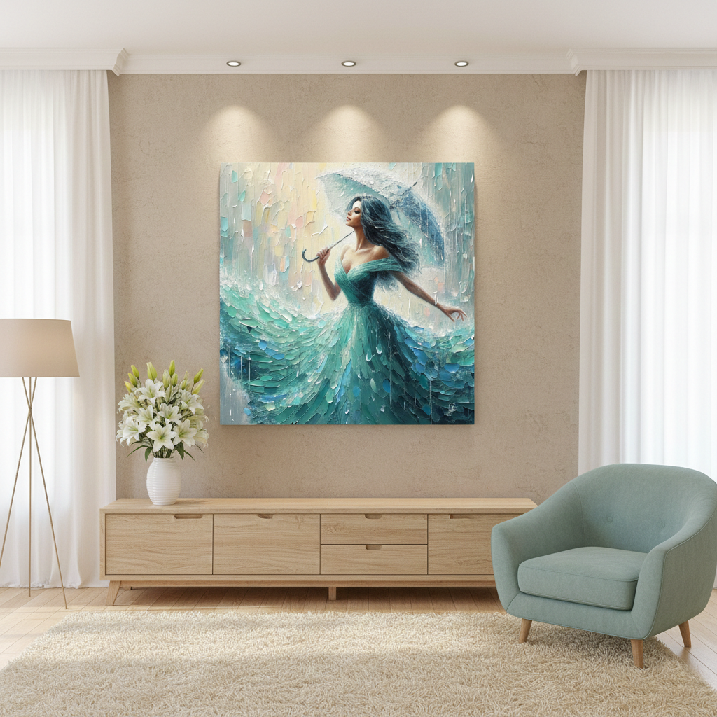 Rainfall Serenade - Whimsical Impressionist Art Print