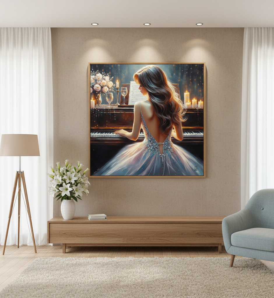 Midnight Sonata - Elegant Piano Art Print