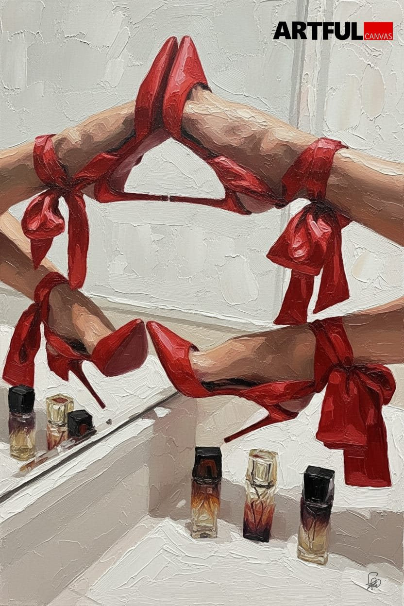 Tied in Red Heel - Fashion & Beauty Art Print