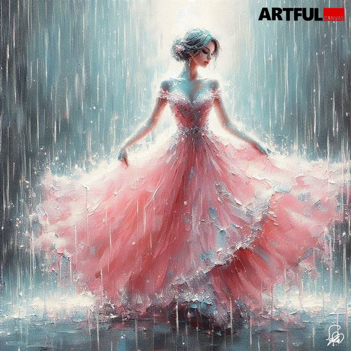 Ethereal Dance in Rain - Art Print