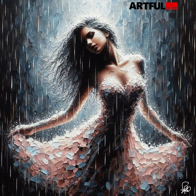 Dancing in the Rain - Abstract Figure Art Print