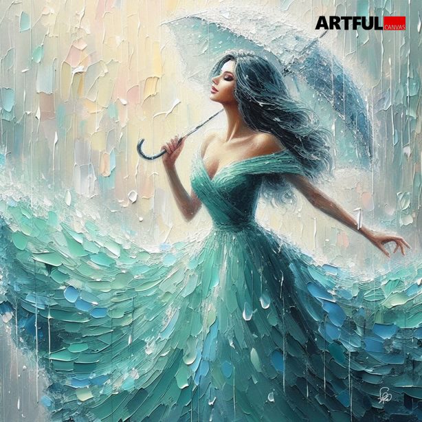 Rainfall Serenade - Whimsical Impressionist Art Print